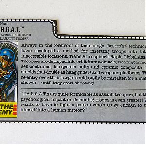 GI Joe "T.A.R.G.A.T." (1989) (US) filecard