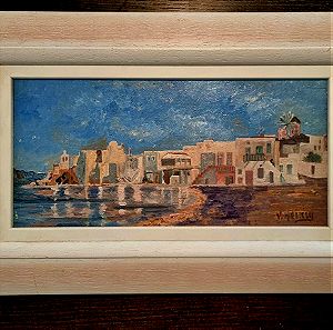 Mykonos Little Venice Oil Painting / Ελαιογραφία - Πίνακας