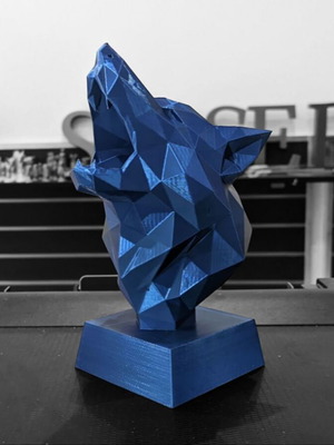 Geometric Wolf Bust Made-to-Order with Low Poly Design
