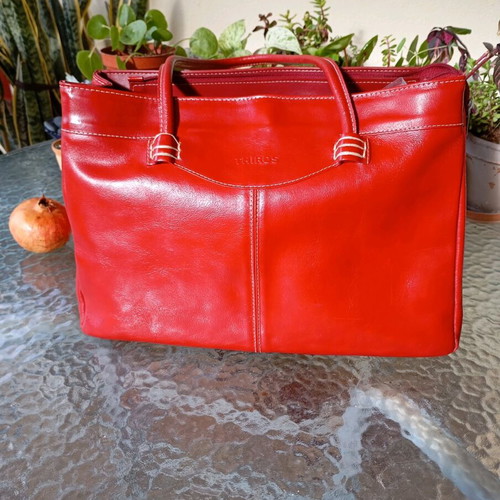 Thiros shoulder bag red eco leather like new