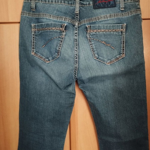 Jeans used, straight fit, size S and M, blue