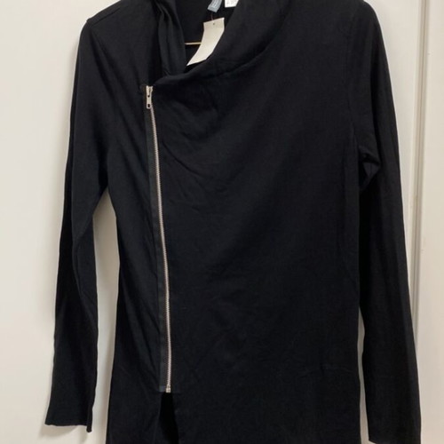 H&M Jacket with Zipper Black XS New Slim Fit
