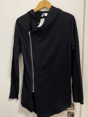 H&M Jacket with Zipper Black XS New Slim Fit