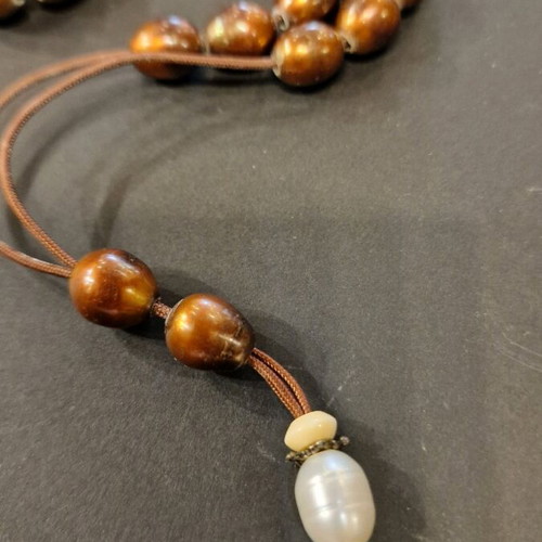 Worry beads new from pearls, 25 beads 10×12mm