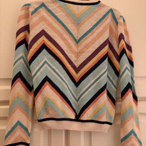 Missoni vintage V-neck sweater, multicolored chevron knit