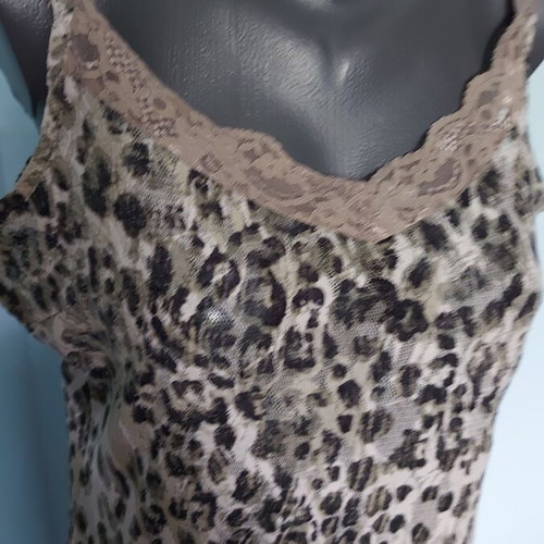 ZIZZI negligee nightdress used, elastic lace with leopard print