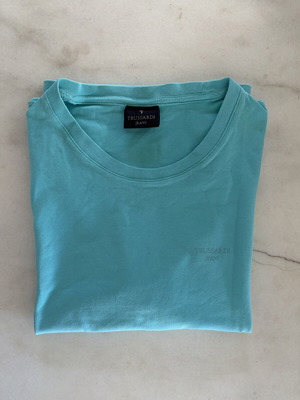 Trussardi Jeans βαμβακερό μπλουζάκι τιρκουάζ