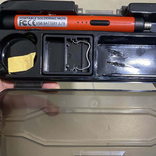 Battery soldering iron used with paste