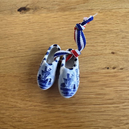 Miniature Delft Blue Dutch Clogs ceramic, like new