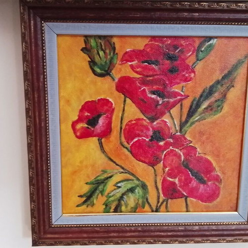 Painting on canvas in frame