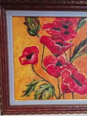 Painting on canvas in frame