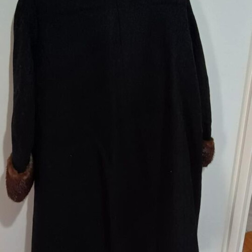Handmade coat like new with fur on collar and sleeves, size L