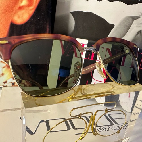 Vintage Sunglasses New Old Stock German Gold Metal Frame Tortoise