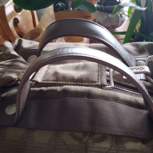 Chanel large shoulder canvas bag like new, authentic vintage