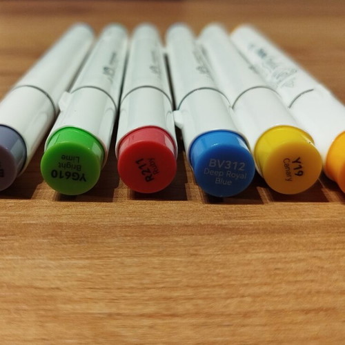 Ohuhu Honolulu Brush & Chisel Alcohol Markers set of 6 like new