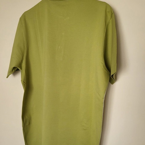 Zegna polo new olive with white stripe size M