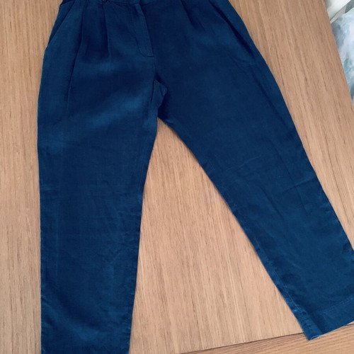 Linen high-waist pants The Line Project like new, blue, XS