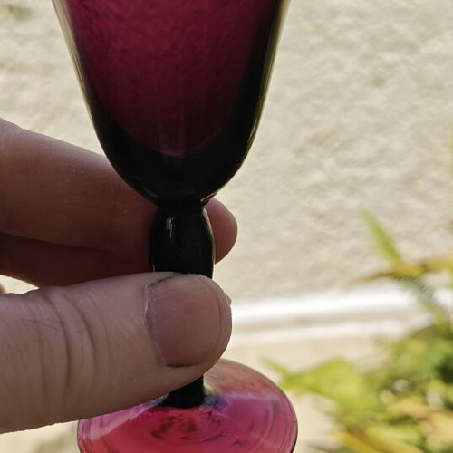 Vintage set of 5 colored liqueur glasses like new