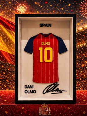 Fifa Worldcup 2026 Dani Olmo Jersey Shadow Box Frame