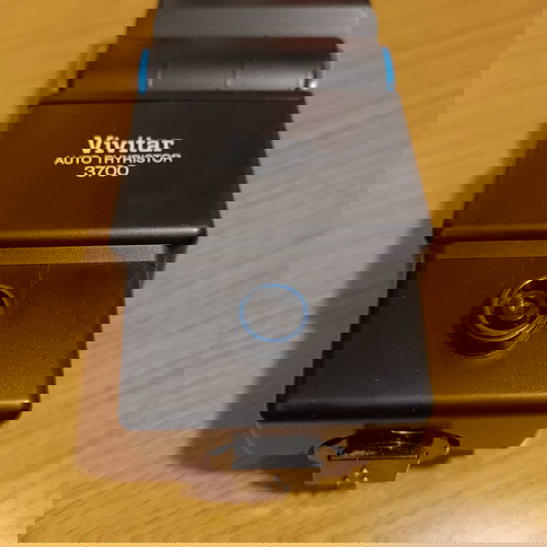 Vivitar 3700 electronic flash used with additional cap and case