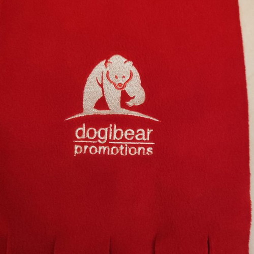 Dogibear promotions scarf like new, red single-sided