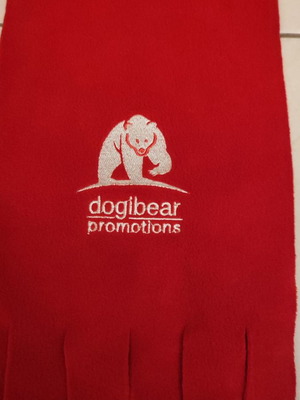 Κασκόλ dogibear promotions σαν καινούργιο, κόκκινο μονής όψεως