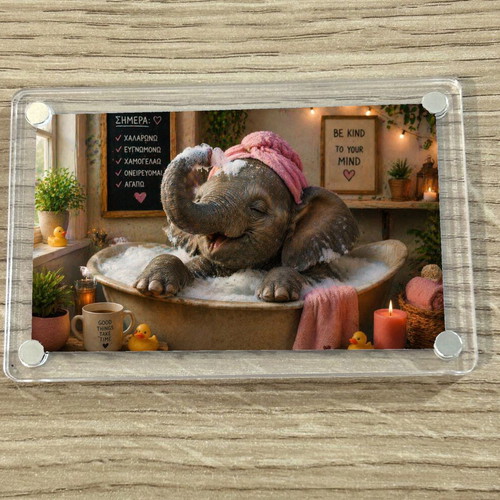 Acrylic Self Care Elephant fridge magnet new