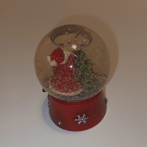 Christmas decoration set like new with Santa snow globe and star