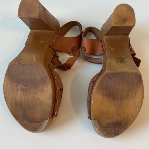 Leather women's sandals Liberitae used, size 36, brown