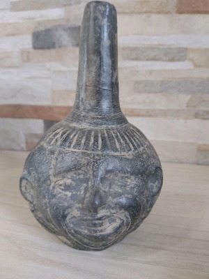 Moche bottle used, collectible ceramic from Peru
