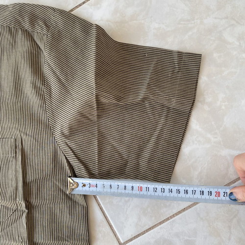 Hazard striped brown button-down shirt, size L