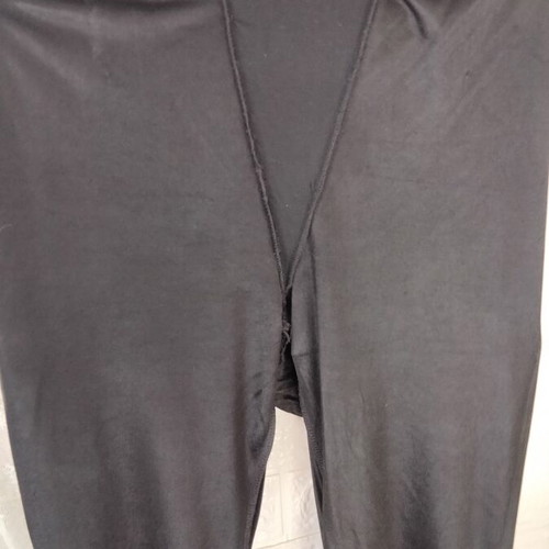 Black Latin Dance Flared Pants with Chiffon Ruffles, M/L