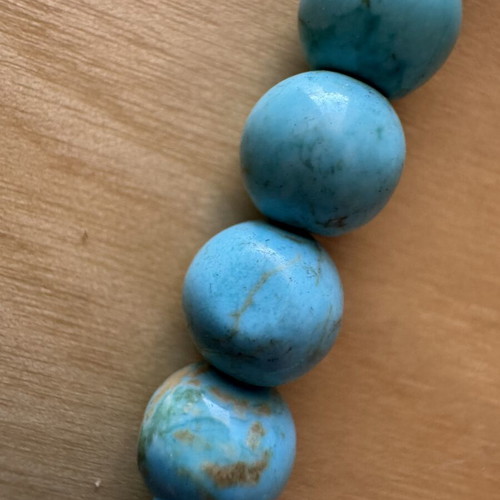Boho Turquoise Beaded Necklace with Pearl Pendant like new