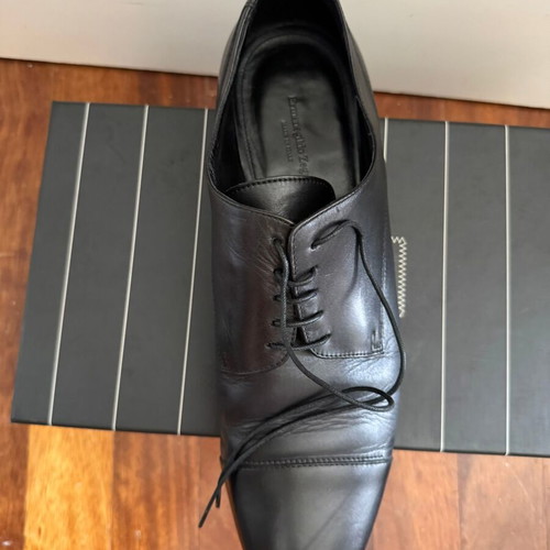Ermenegildo Zegna black leather shoes size 46 US 12 like new