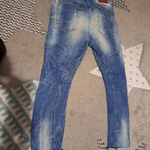 Back2jeans No 27 jeans with rips used, blue, size S