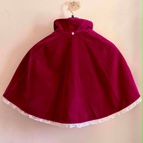 Velvet handmade cape cherry vintage like new