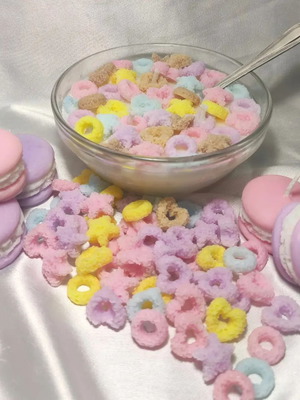 Cereal bowl candle new with metal spoon and cotton wicks