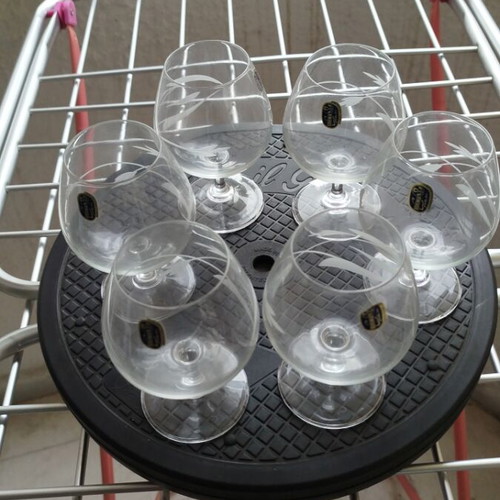 Nancy Bohemia Crystal brandy glasses new, set of 6