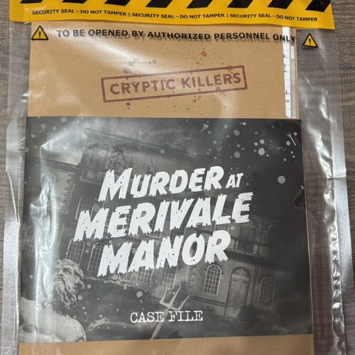 Cryptic Killers Murder at Merivale Manor board game like new