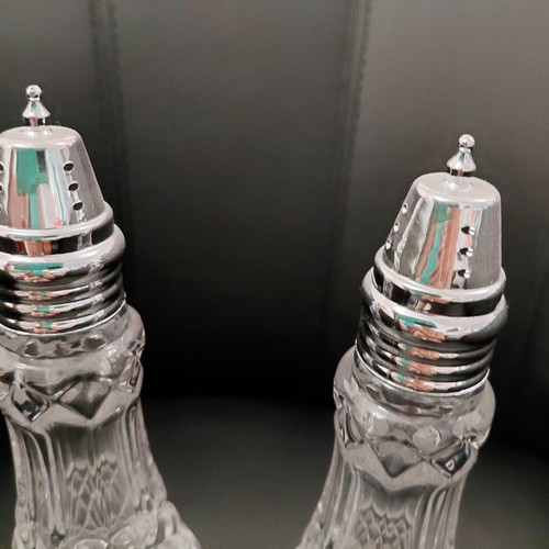 Bohemia 79900 crystal salt and pepper shakers like new
