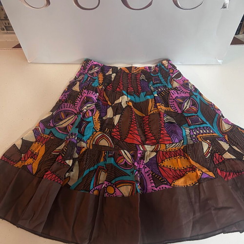 Carabatti Y2K skirt with multicolored geometric pattern, size S, new