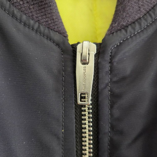 The Kooples Navy Quilted Technical Bomber Jacket L like new