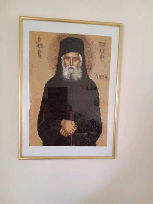 Άγιος Παΐσιος Diamond Painting με χρυσή κορνίζα καινούργιο