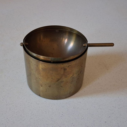 Vintage Stelton Arne Jacobsen Brass Ashtray 10cm used