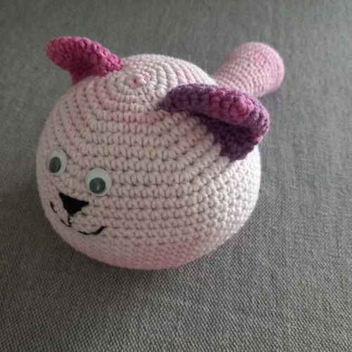 Knitted cat doll 18 cm new, handmade