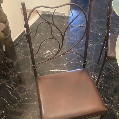 Handmade iron and crystal dining set, unique piece