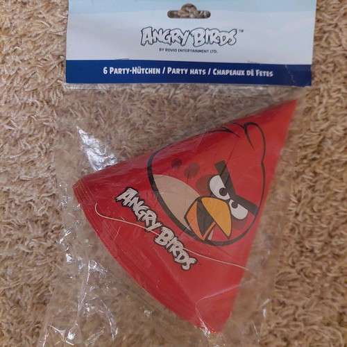 Angry Birds party hats new, pack of 6 for kids party