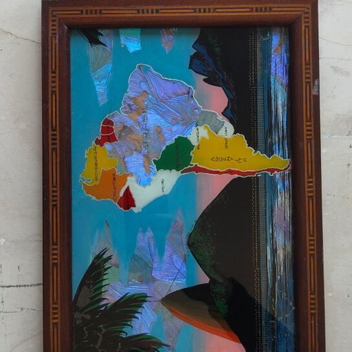 Wooden vintage tray with butterfly wings like new