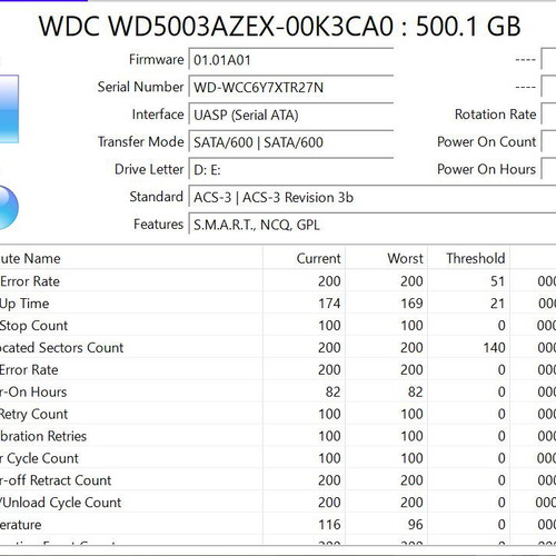 Western Digital Black HDD 500GB 3.5" SATA III 7200rpm like new
