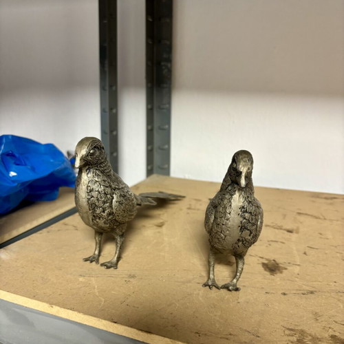 2 vintage μπρούτζινα διακοσμητικά πουλιά